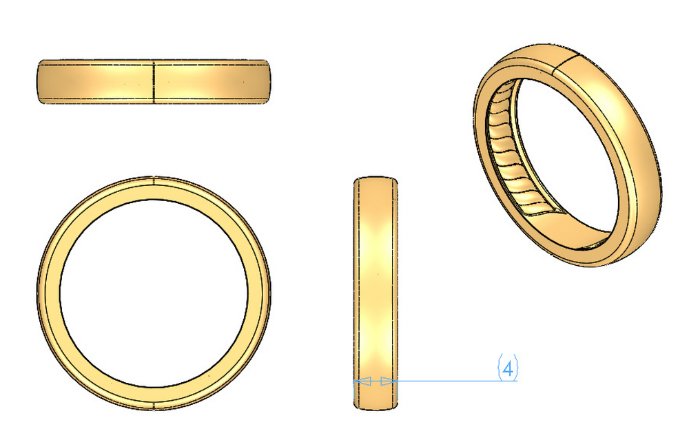 Custom Mens 4mm Domed Band Casebolt