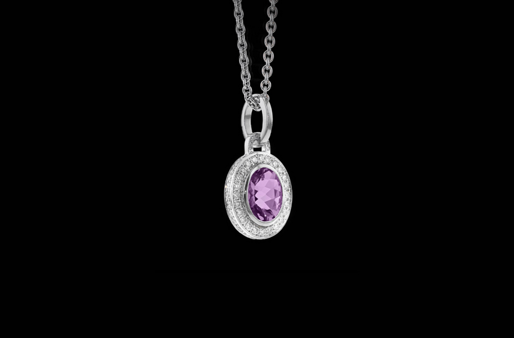 Pink Tourmaline Pave Pendant