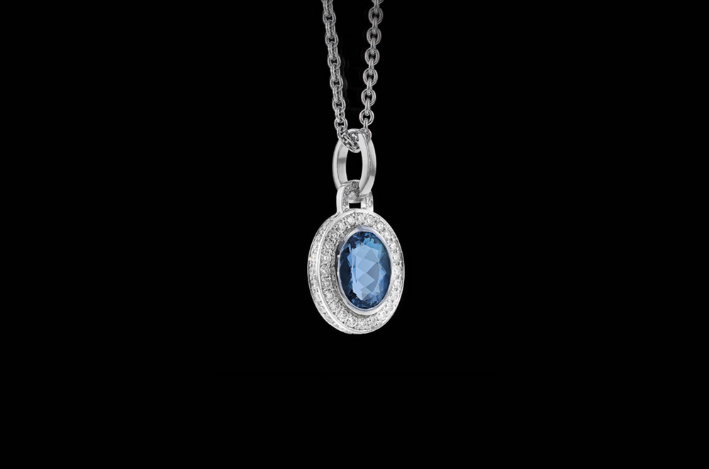 Aquamarine Pave Pendant