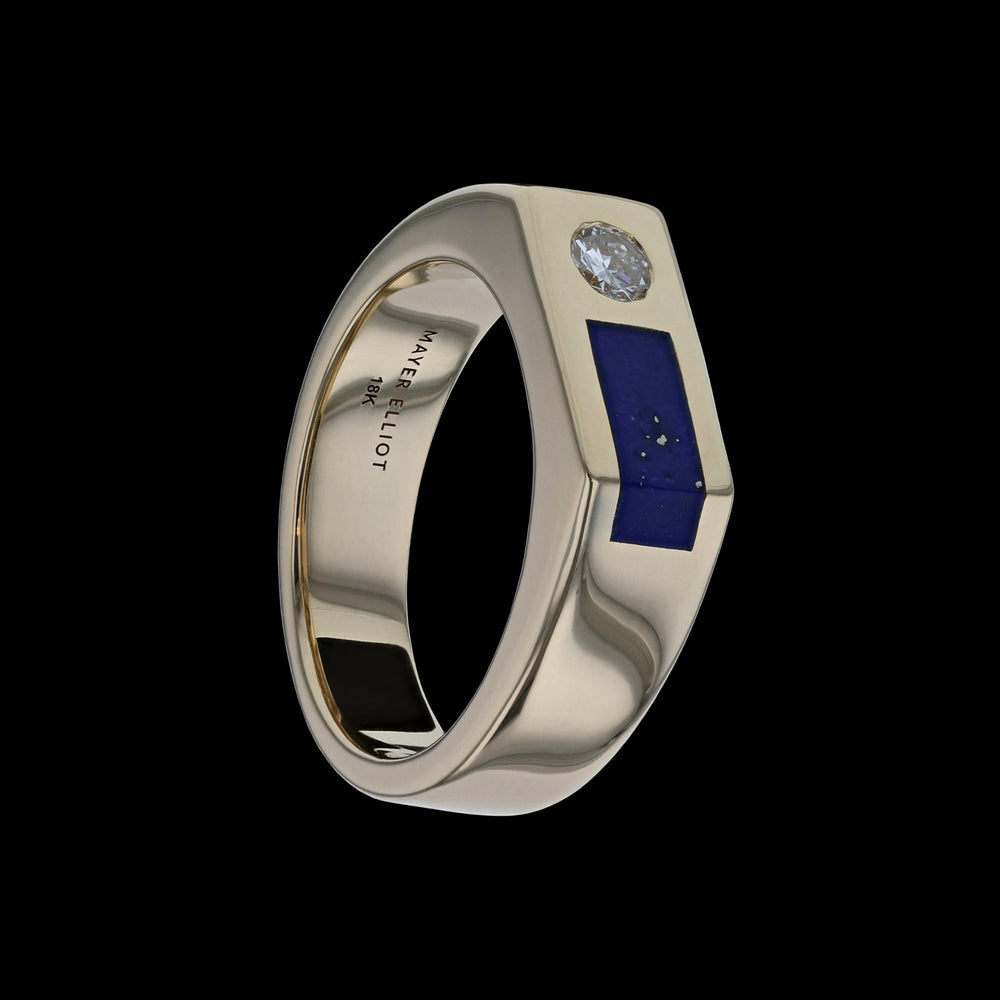 Custom Signet Lapis Diamond Matt