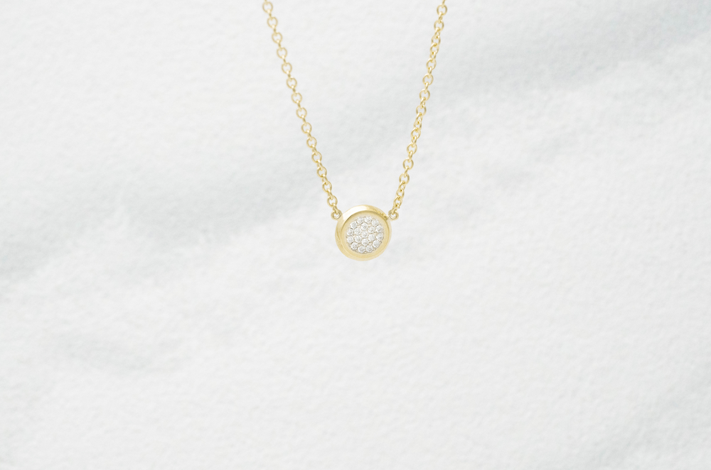 Cloud Round Pave Micro Yellow
